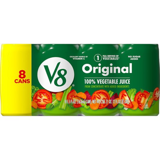 100% juice blend of tomatoes and seven other vegetables (carrots, celery, beets, parsley, lettuce, watercress, spinach)