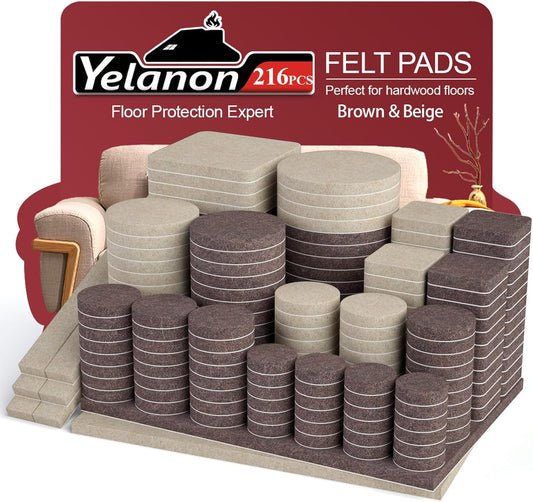 216-piece bulk pack containing 8 size variations in round and square shapes
