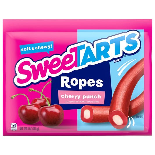 soft and chewy bendable rope format with tart fruit punch flavor filling